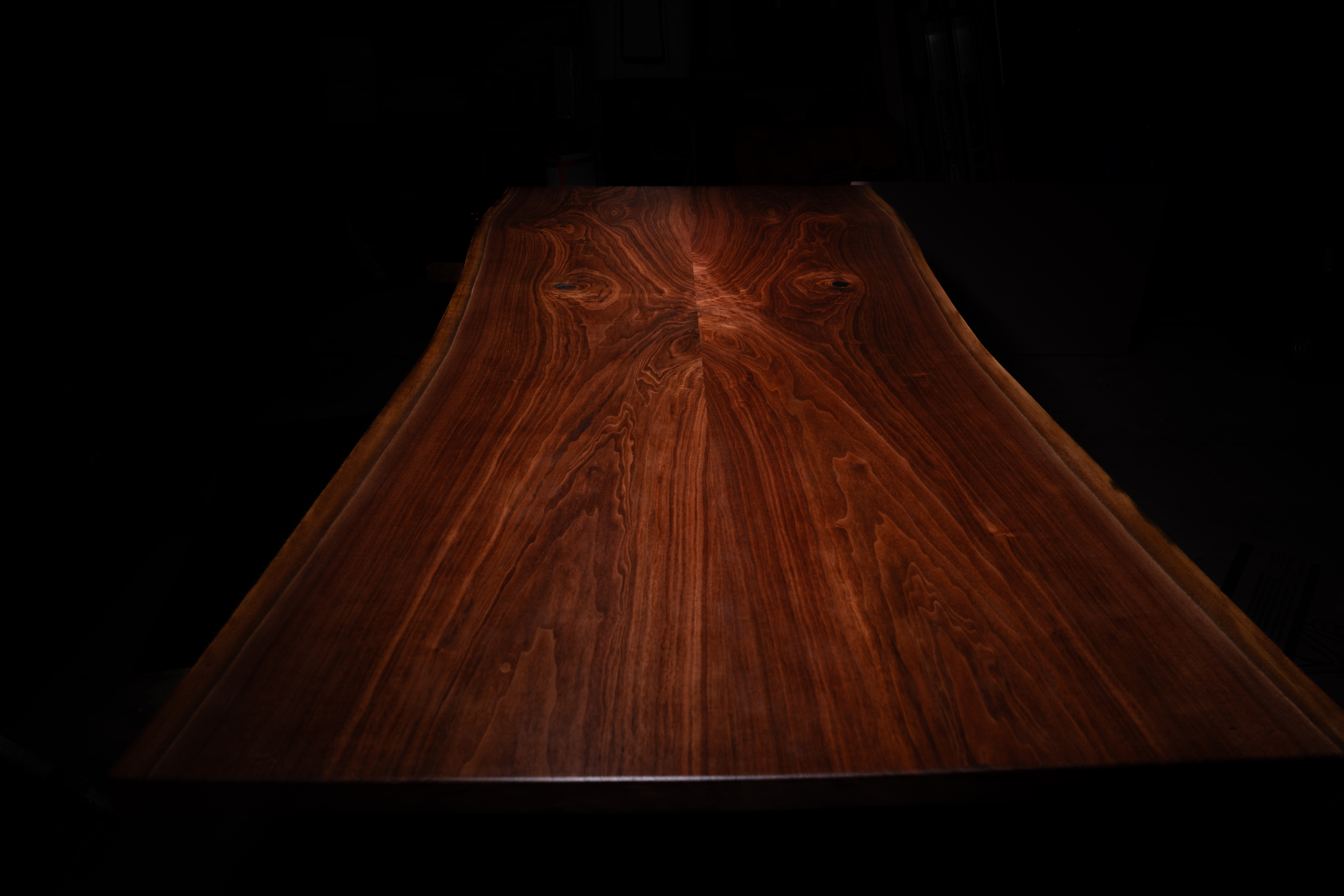 Live edge black walnut table